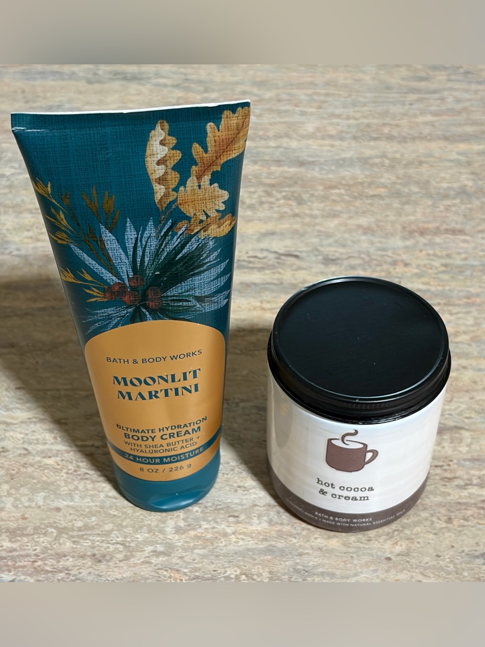 Bath & Body Works Retired Moonlit Martini and Hot Cocoa & Cream Candle
